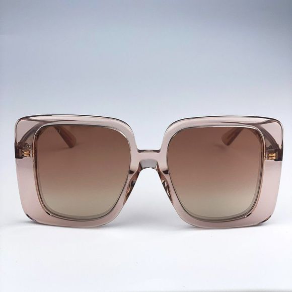 NEW Gucci GG1314S 005 Transparent Brown Mirrored Oversize Square Women Sunglasse main image 6